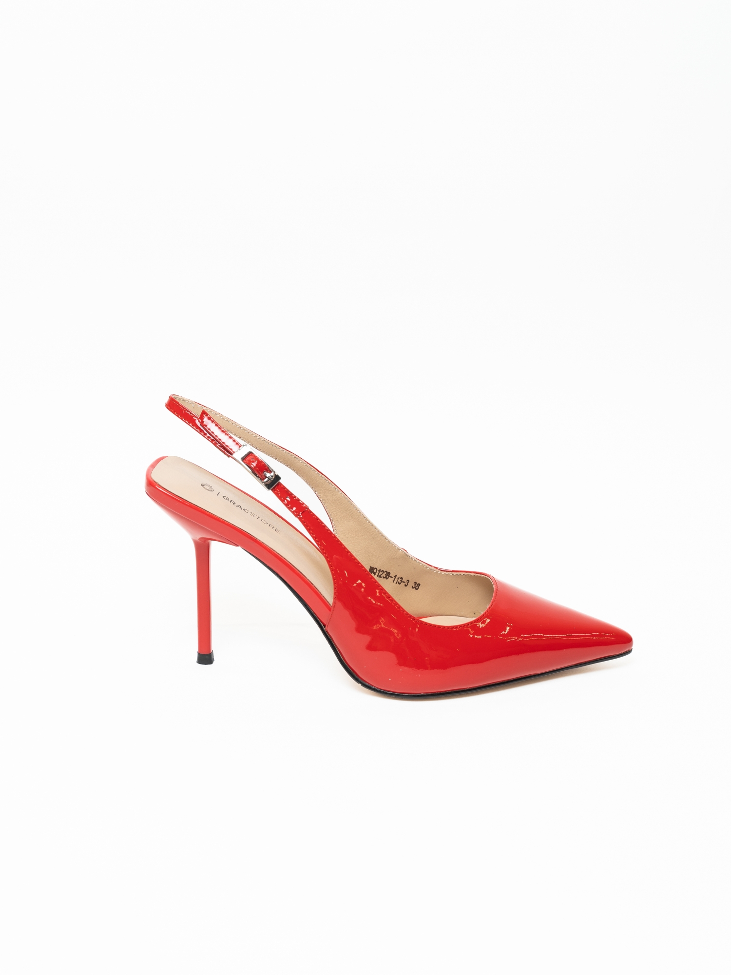 Босоножки женские, арт WQ1238-113-3, натуральная лакированная кожа, цвет красн.