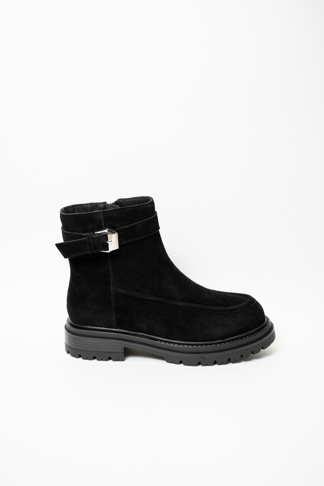 Ботинки женские, арт 18A228M-349M-M04, натуральная замша, цвет черн.