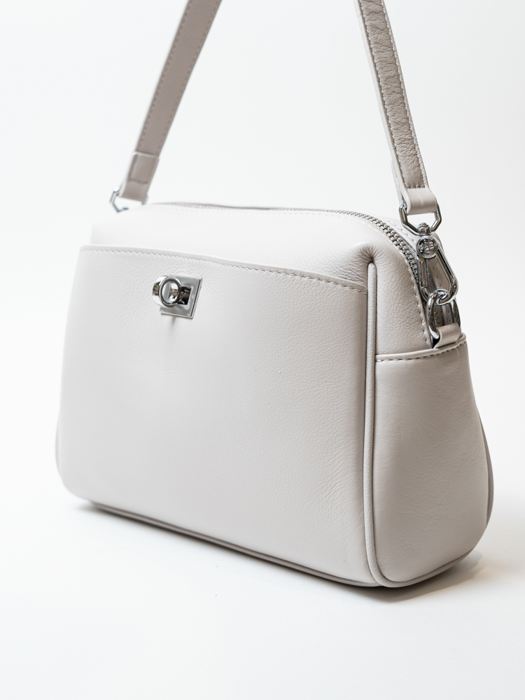 Сумка женская, арт 6169-1, натуральная кожа, цвет сер.