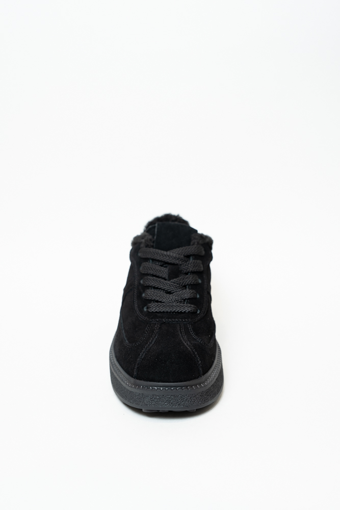 Кроссовки женские, арт K-ZZM-7270-1F-R001, натуральная замша, цвет черн.