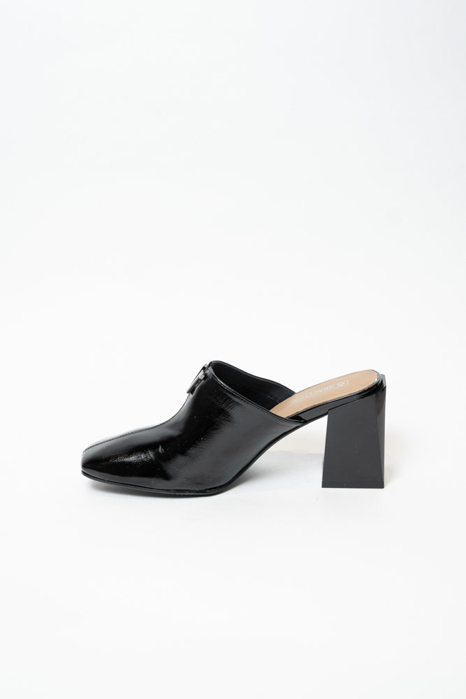 Сабо женские, арт 1F7695T-0902-A2656A, натуральная лакированная кожа, цвет черн.