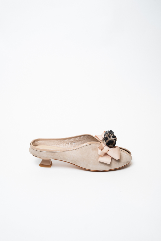 Сабо женские, арт 111-496/5-016, натуральная замша, цвет беж.