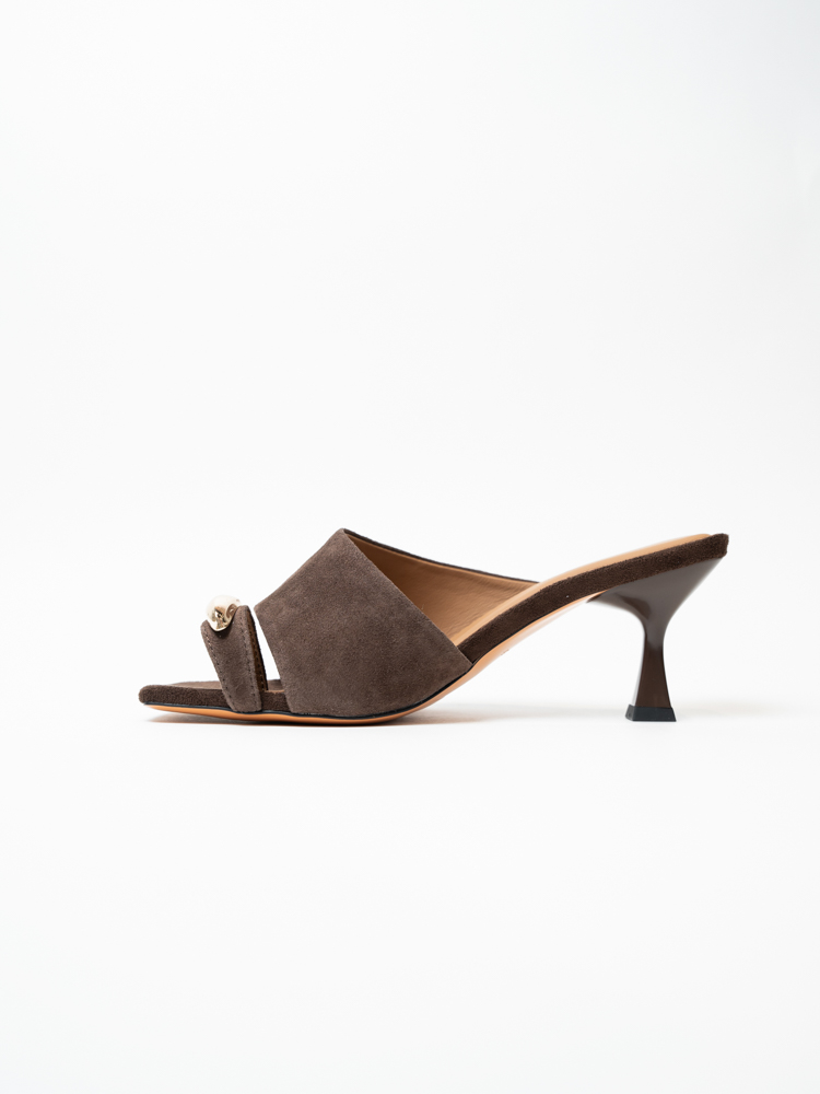 Сабо женские, арт L633-75-2, натуральная замша, цвет кор.