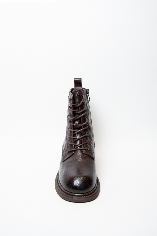 Ботинки женские, арт K107-021-JM, натуральная кожа, цвет кор.