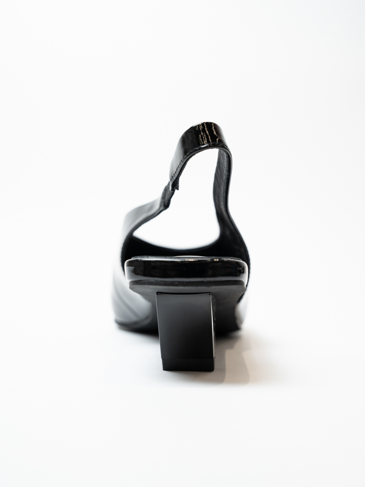 Босоножки женские, арт 312-486, натуральная лакированная кожа, цвет черн.