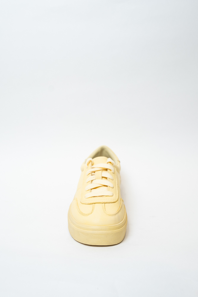 Кроссовки женские, арт 54-K19-17, натуральная кожа, цвет желт.
