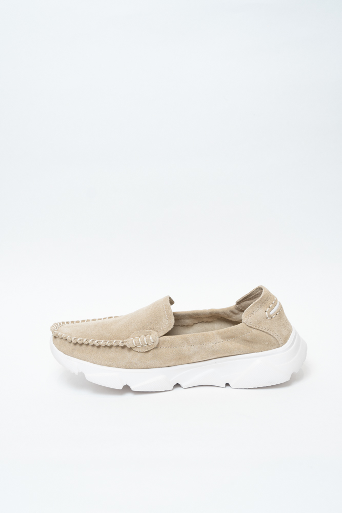 Туфли женские, арт HS001-25-P89, натуральная замша, цвет беж.