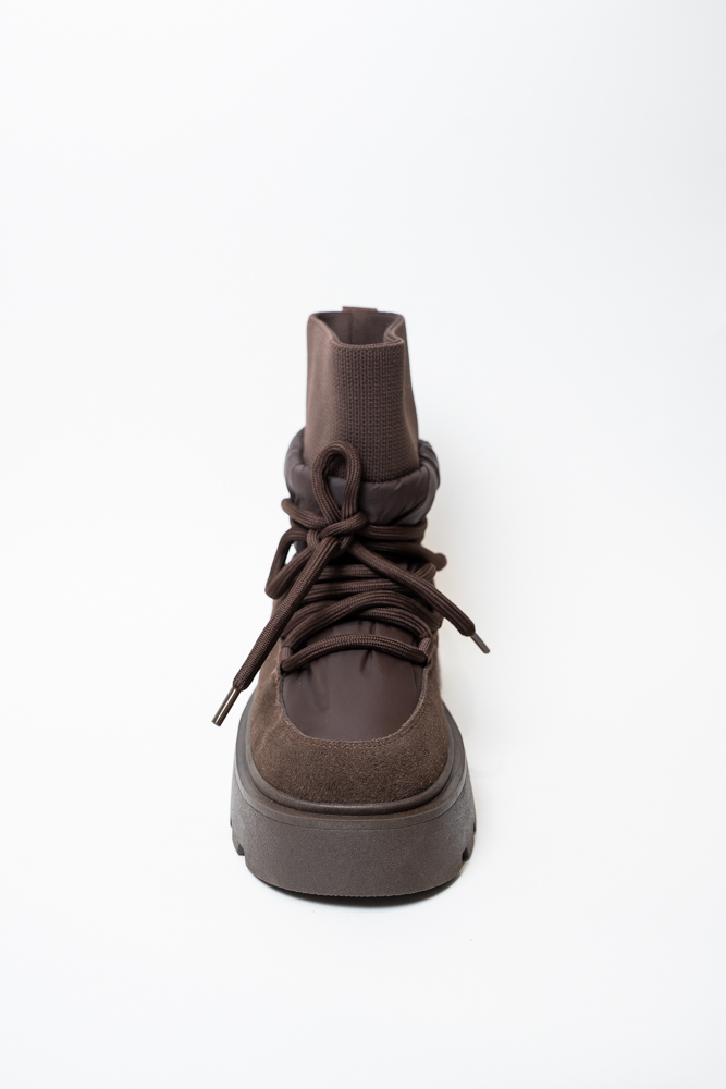 Ботинки женские, арт 11-7020-9, натуральная замша/текстиль, цвет кор.