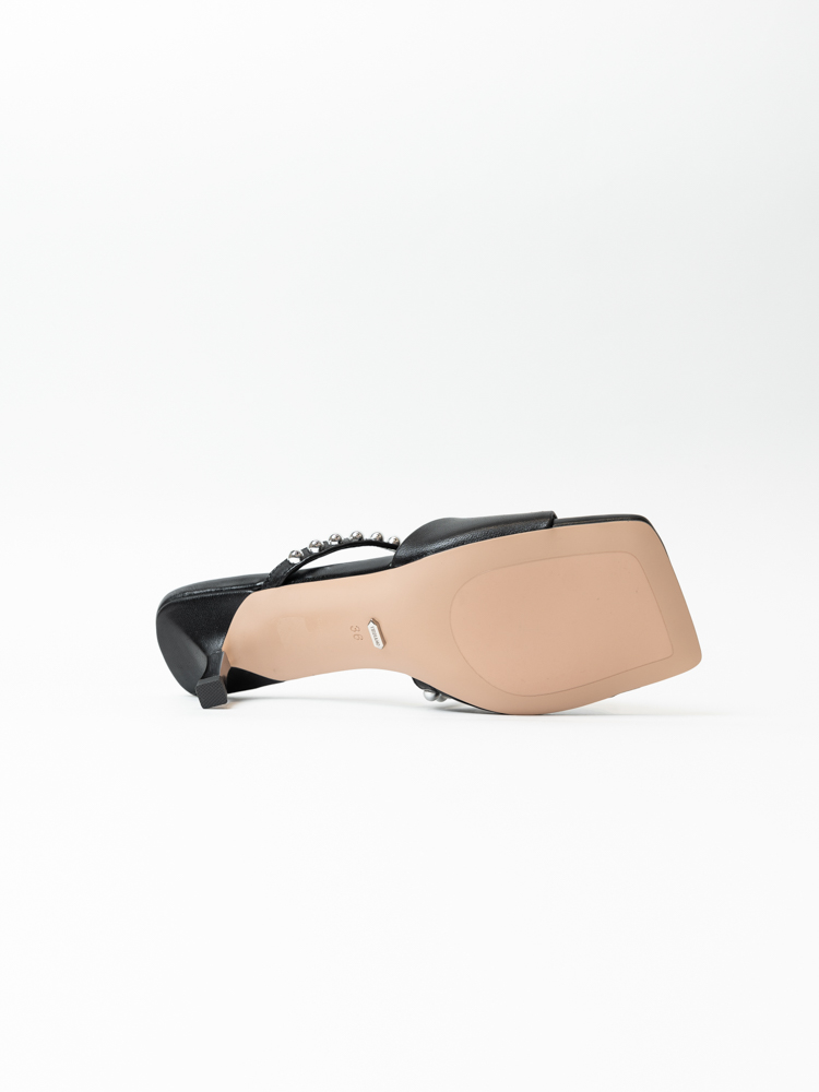 Сабо женские, арт 605L-06-S10, натуральная кожа, цвет черн.