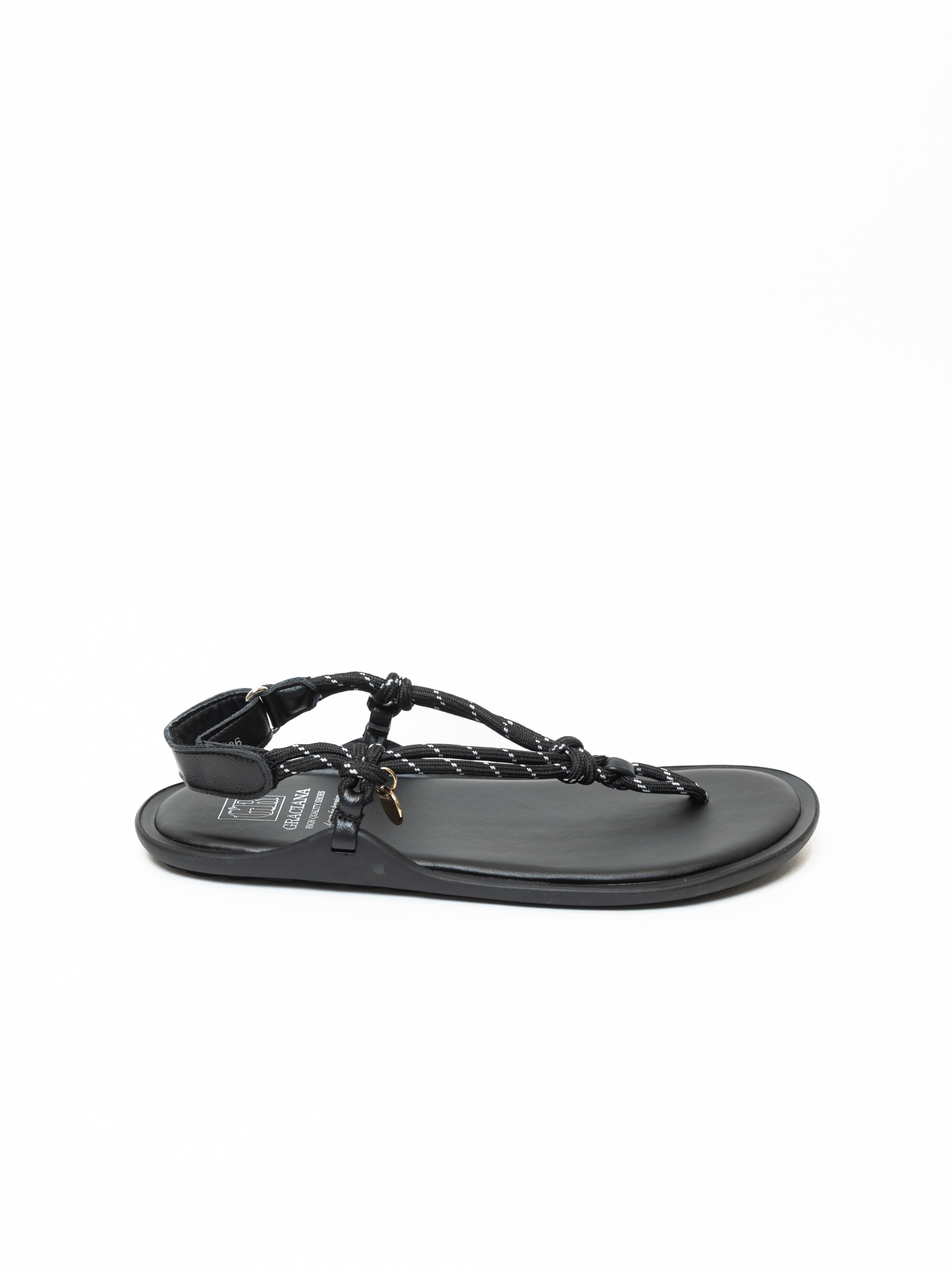 Босоножки женские, арт S8-8061-1-1, натуральная кожа/текстиль, цвет черн.