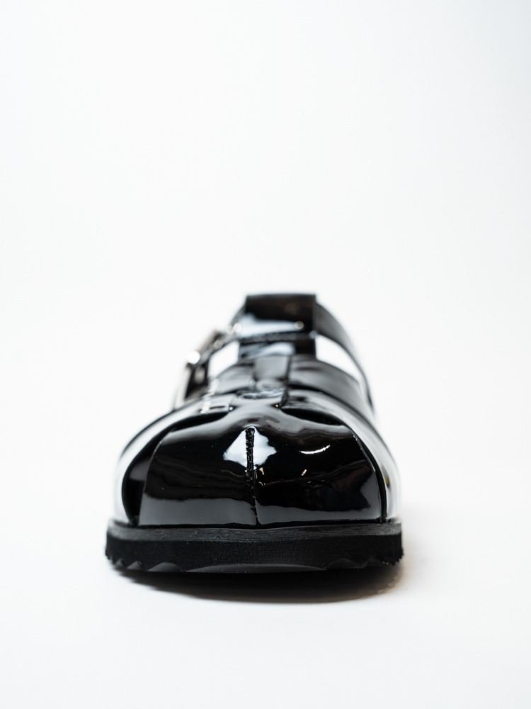 Сабо женские, арт L503-2-H, натуральная лакированная кожа, цвет черн.