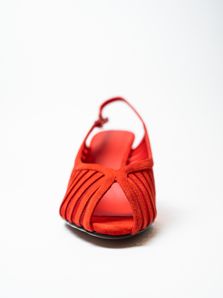 Босоножки женские, арт TY2277-1-3, натуральная замша/текстиль, цвет красн.