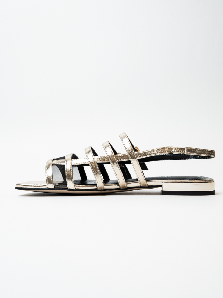 Босоножки женские, арт 113-537/5-7/8-0/8, натуральная кожа, цвет зол.