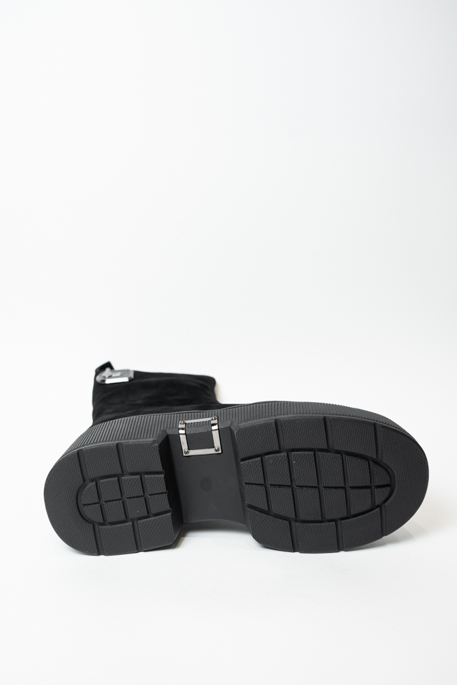 Ботинки женские, арт 6237M-J260-YF100, натуральная замша, цвет черн.