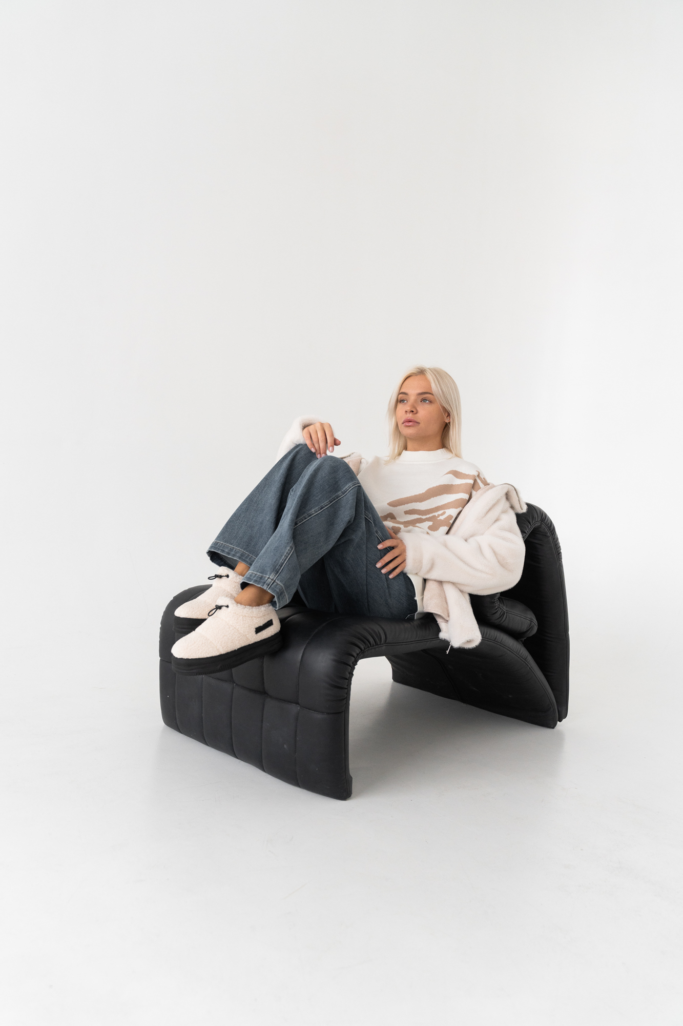 Ботинки женские, арт LS2028M-M, текстиль, цвет беж.