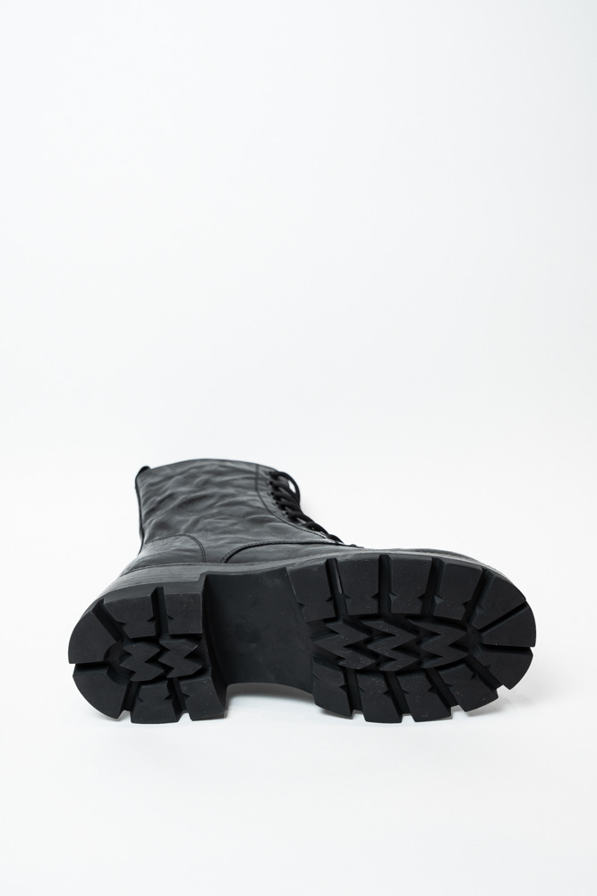 Ботинки женские, арт K119-01-M, натуральная кожа, цвет черн.