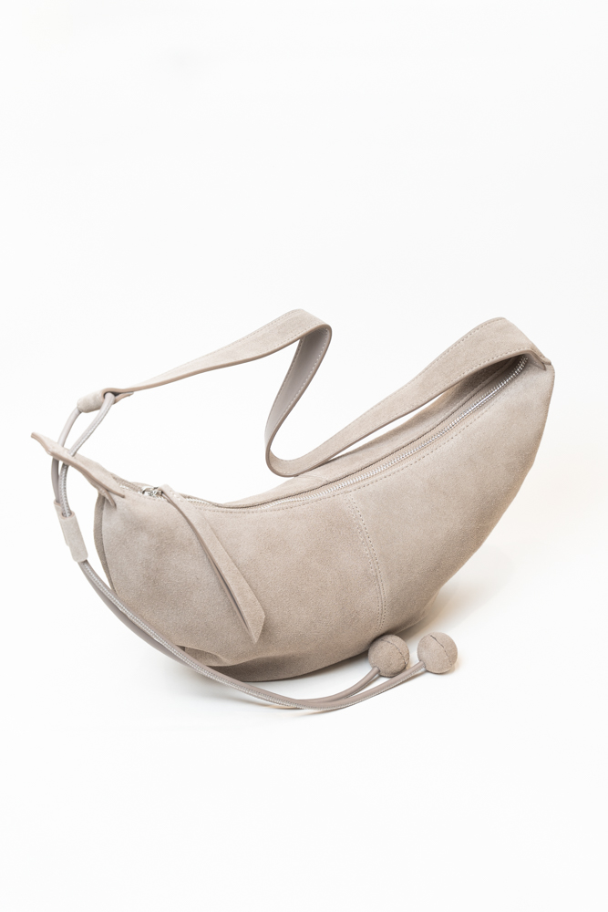 Сумка женская, арт 898787-1, натуральная замша, цвет сер.