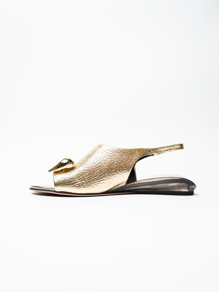 Босоножки женские, арт M3212-306-G, натуральная кожа, цвет зол.