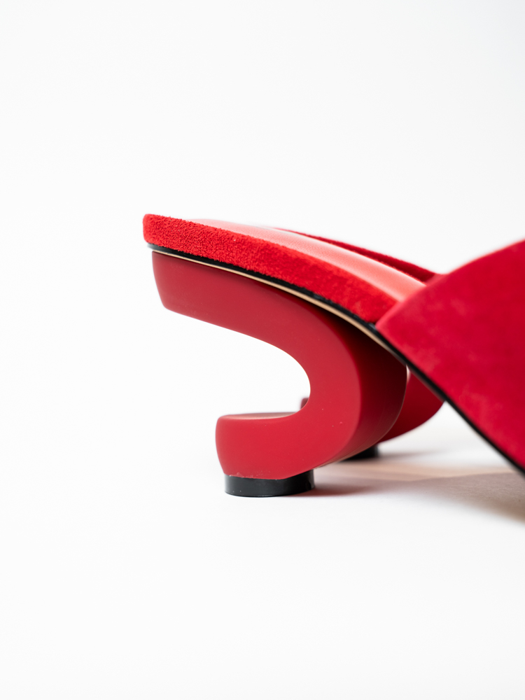 Сабо женские, арт 312-652, натуральная замша, цвет красн.