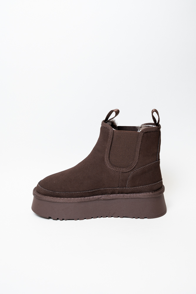 Ботинки женские, арт D2033-9, натуральная замша, цвет кор.