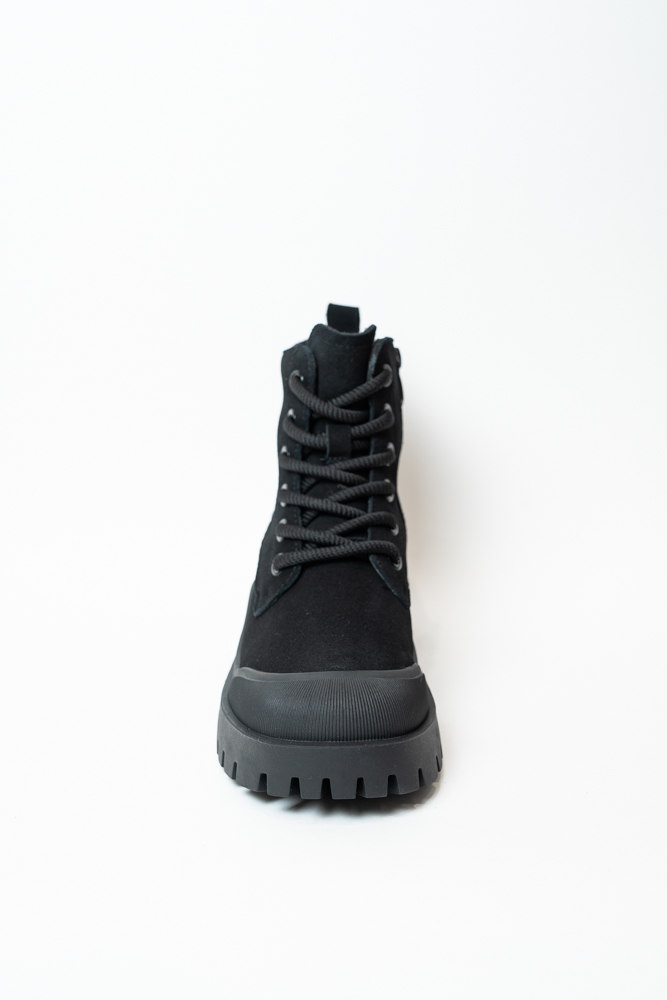 Ботинки женские, арт 9161-2F-R001, натуральная замша, цвет черн.