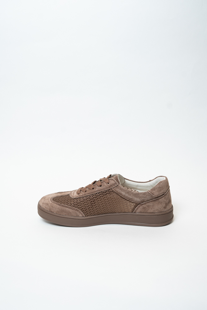 Кроссовки женские, арт DHY77-5, натуральная замша/текстиль, цвет кор.