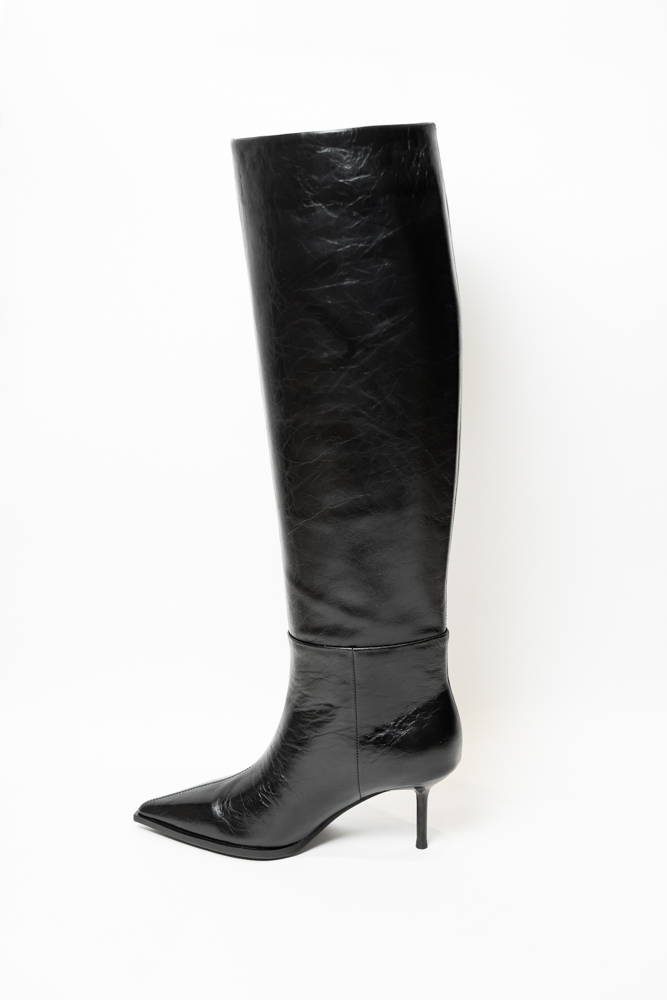 Сапоги женские, арт 5205-513-732R/B, натуральная кожа, цвет черн.