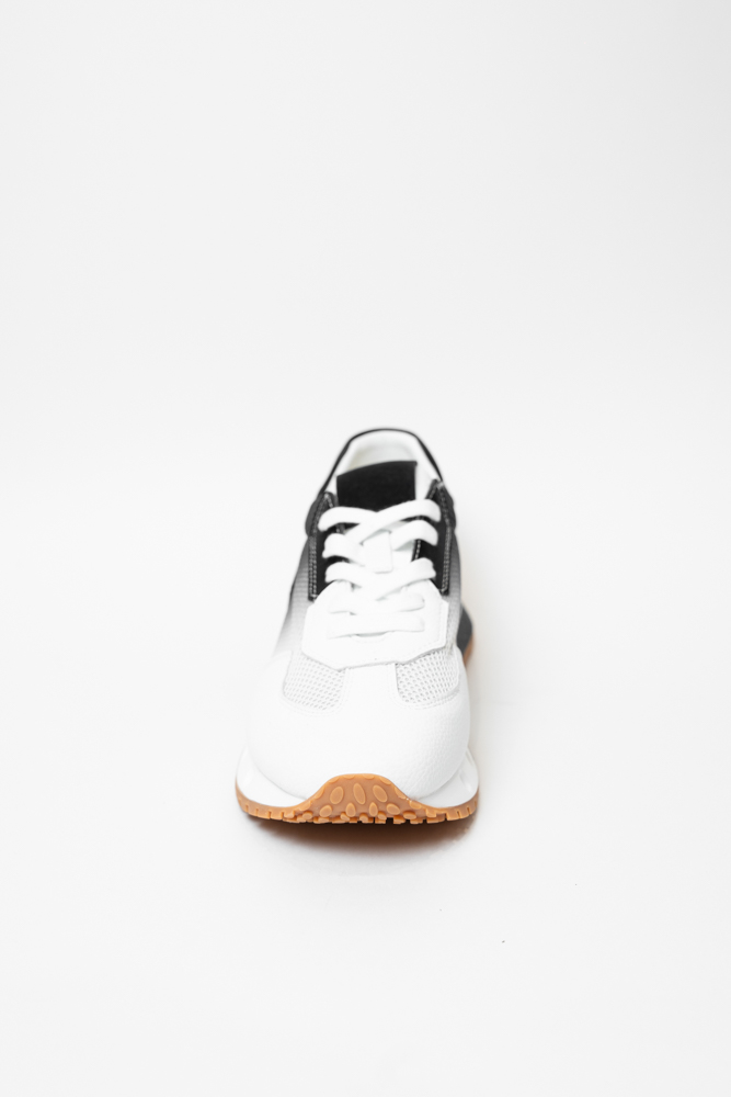 Кроссовки женские, арт DBY-RA268-4-1, натуральная кожа/текстиль, цвет черн/бел.