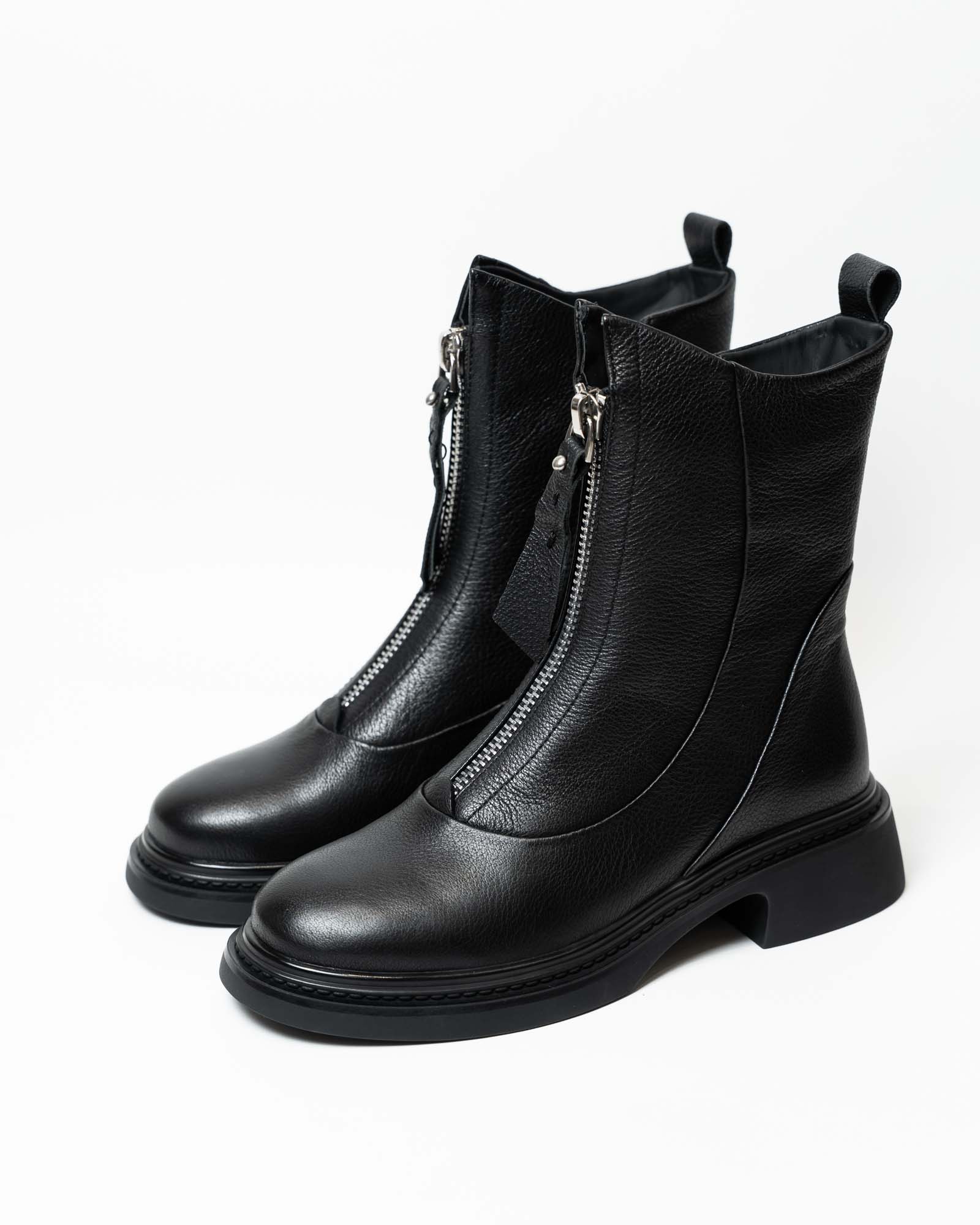 Ботинки женские, арт JA955-S1086-P2130, натуральная кожа, цвет черн.