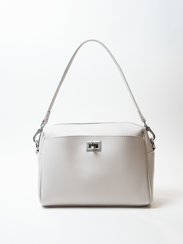 Сумка женская, арт 6169-1, натуральная кожа, цвет сер.