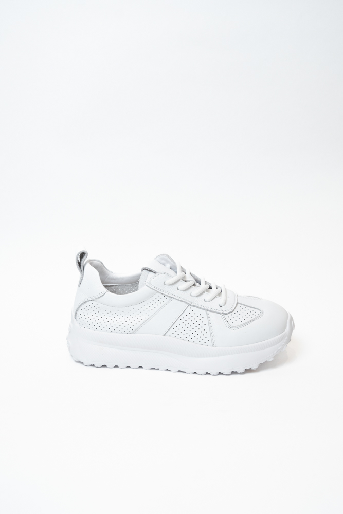 Кроссовки женские, арт AS671-Z058-5010, натуральная кожа, цвет бел.