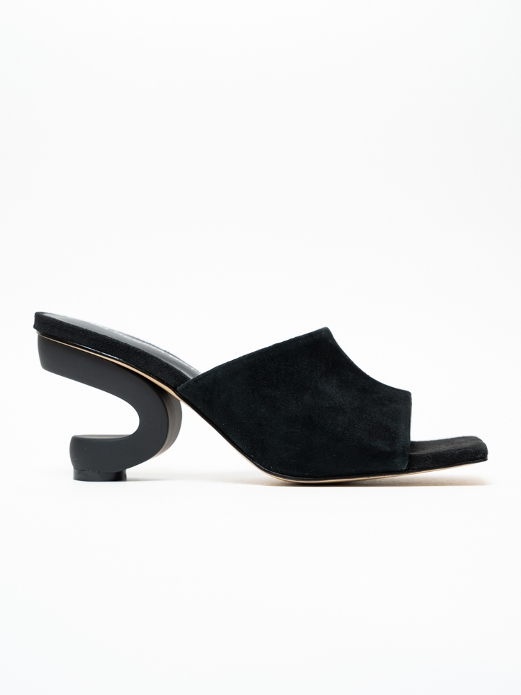 Сабо женские, арт 312-651, натуральная замша, цвет черн.