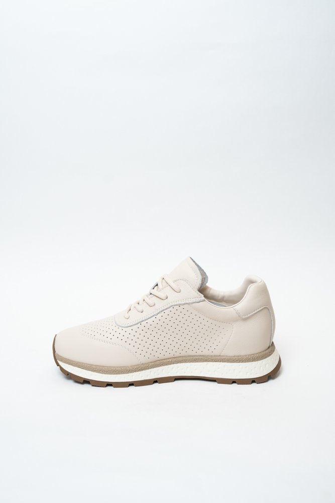 Кроссовки женские, арт AS932-Z297-15, натуральная кожа, цвет беж.