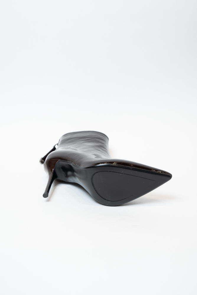 Ботинки женские, арт P113-350/729NP, натуральная лакированная кожа, цвет кор.