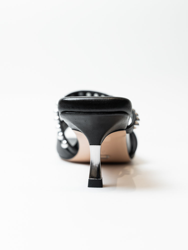 Сабо женские, арт 605L-06-S10, натуральная кожа, цвет черн.