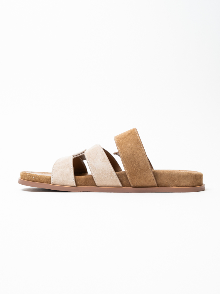 Сабо женские, арт A12-898631661A-16Y, натуральная замша, цвет беж.