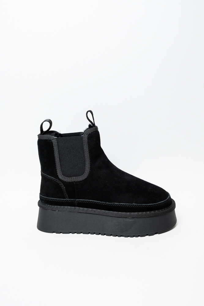 Ботинки женские, арт D2033-1, натуральная замша, цвет черн.