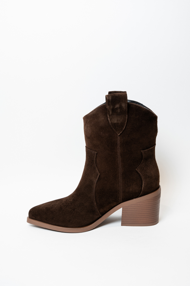 Ботинки женские, арт P111-470ZM/628YF, натуральная замша, цвет кор.