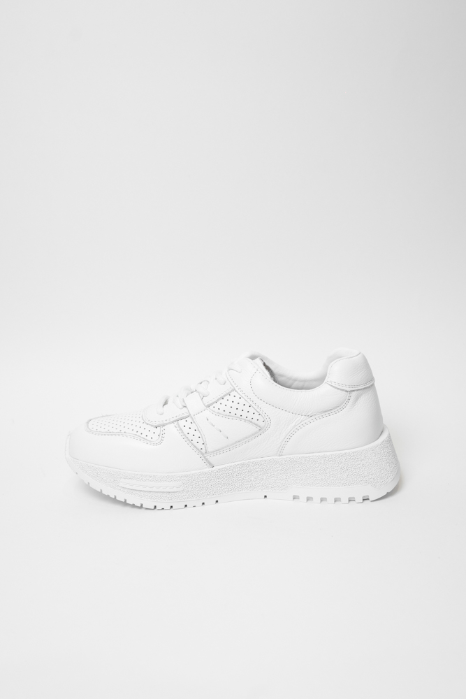 Кроссовки женские, арт AS663-Z040-5010, натуральная кожа, цвет бел.