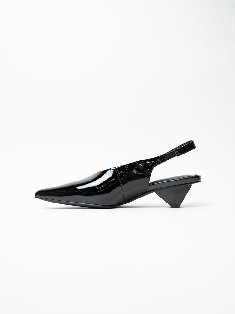 Босоножки женские, арт 312-486, натуральная лакированная кожа, цвет черн.