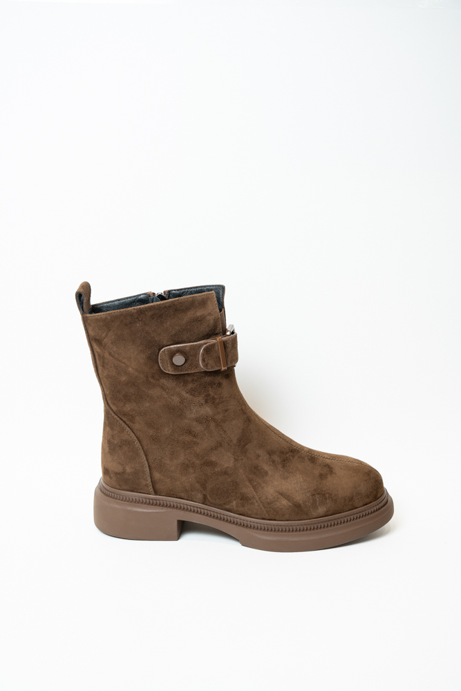 Ботинки женские, арт AE1483-1-G1263W, натуральная замша, цвет кор.
