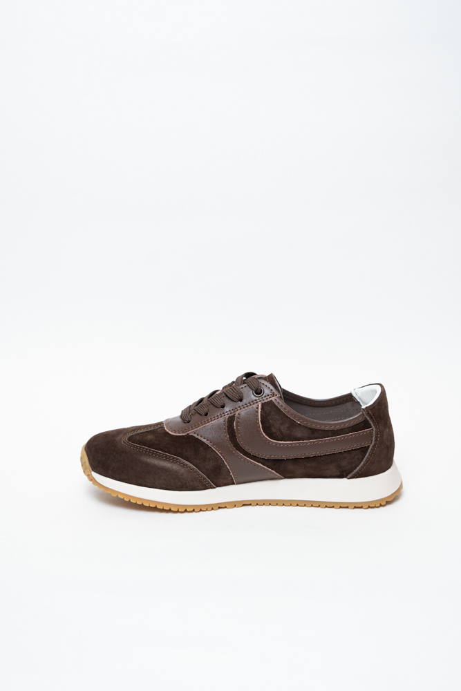 Кроссовки женские, арт F9-Q01-9, натуральная замша, цвет кор.