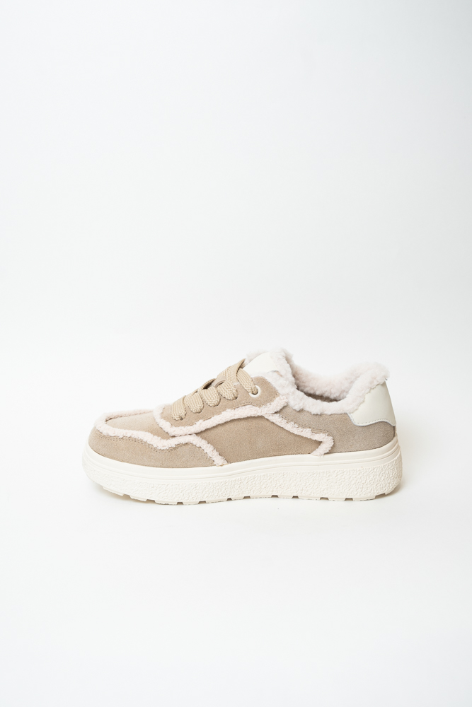 Кроссовки женские, арт 61010-1C-R101, натуральная замша, цвет беж.