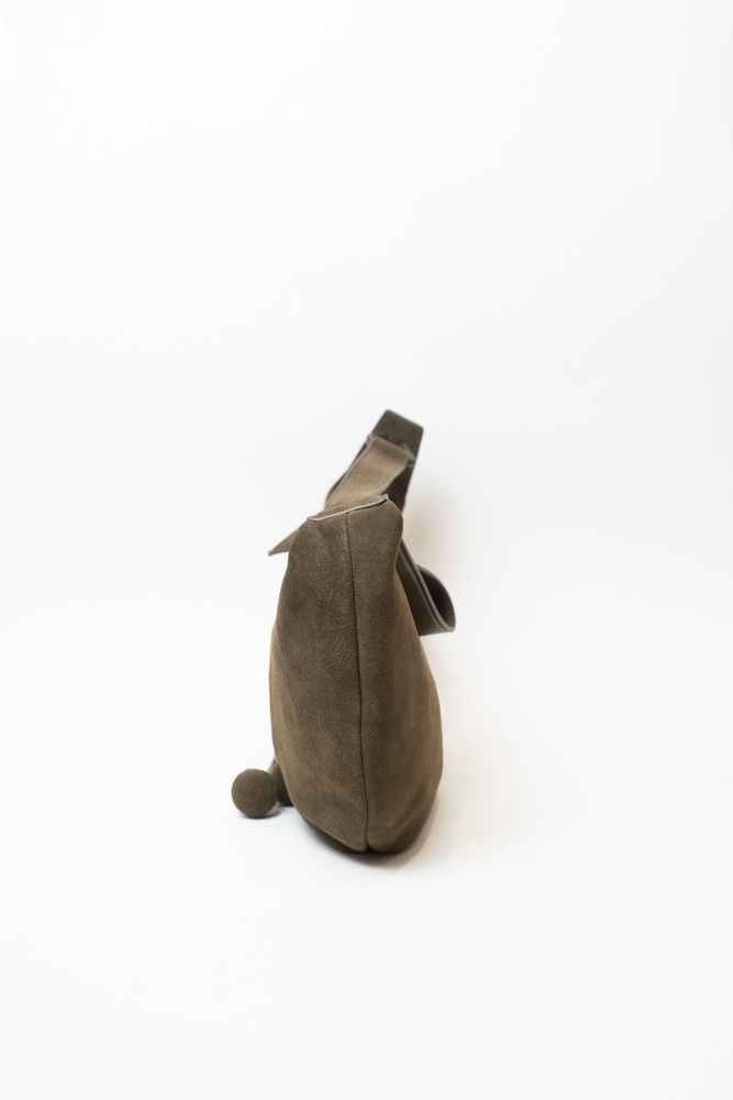 Сумка женская, арт 898787-1, натуральная замша, цвет зел.