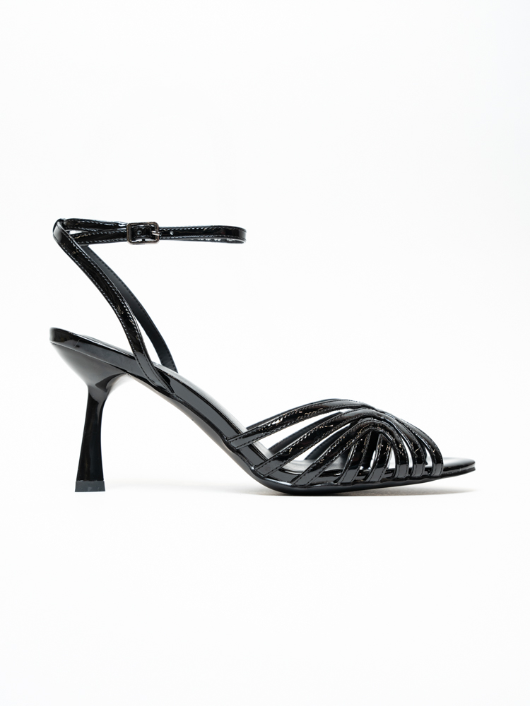 Босоножки женские, арт 6155-312-381D, искусственная лакированная кожа, цвет черн.