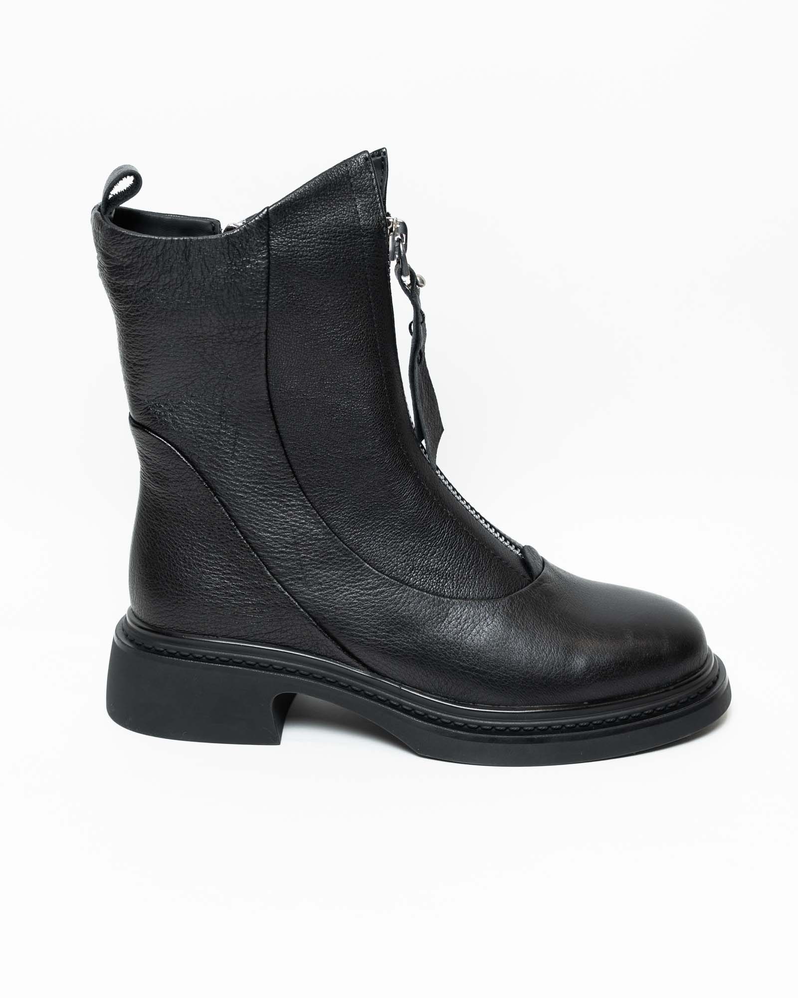 Ботинки женские, арт JA955-S1086-P2130, натуральная кожа, цвет черн.