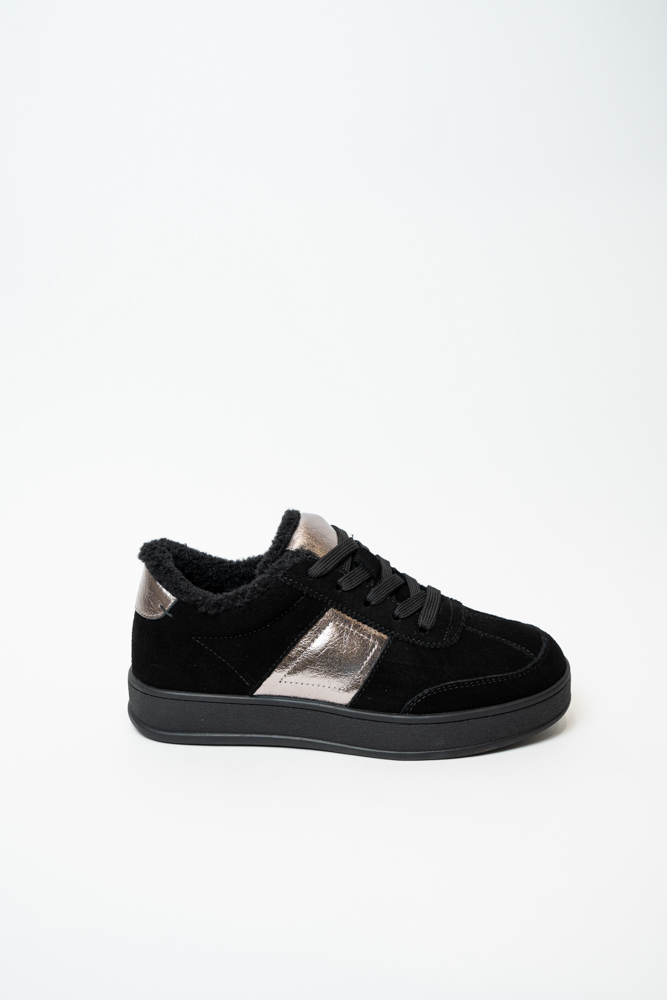 Кроссовки женские, арт 6A607-1D-R005, натуральная замша, цвет черн.