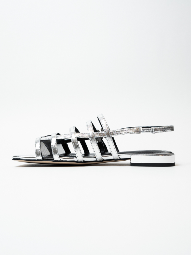 Босоножки женские, арт 113-538/5-7/8-0/8, натуральная кожа, цвет сереб.