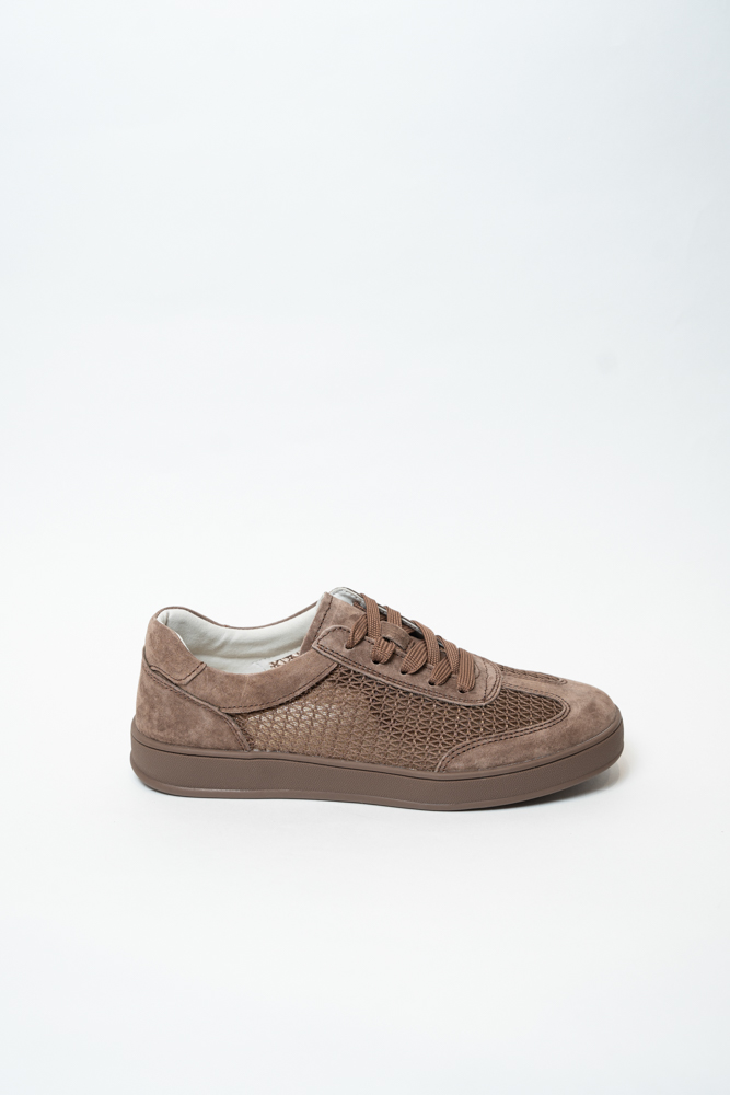 Кроссовки женские, арт DHY77-5, натуральная замша/текстиль, цвет кор.