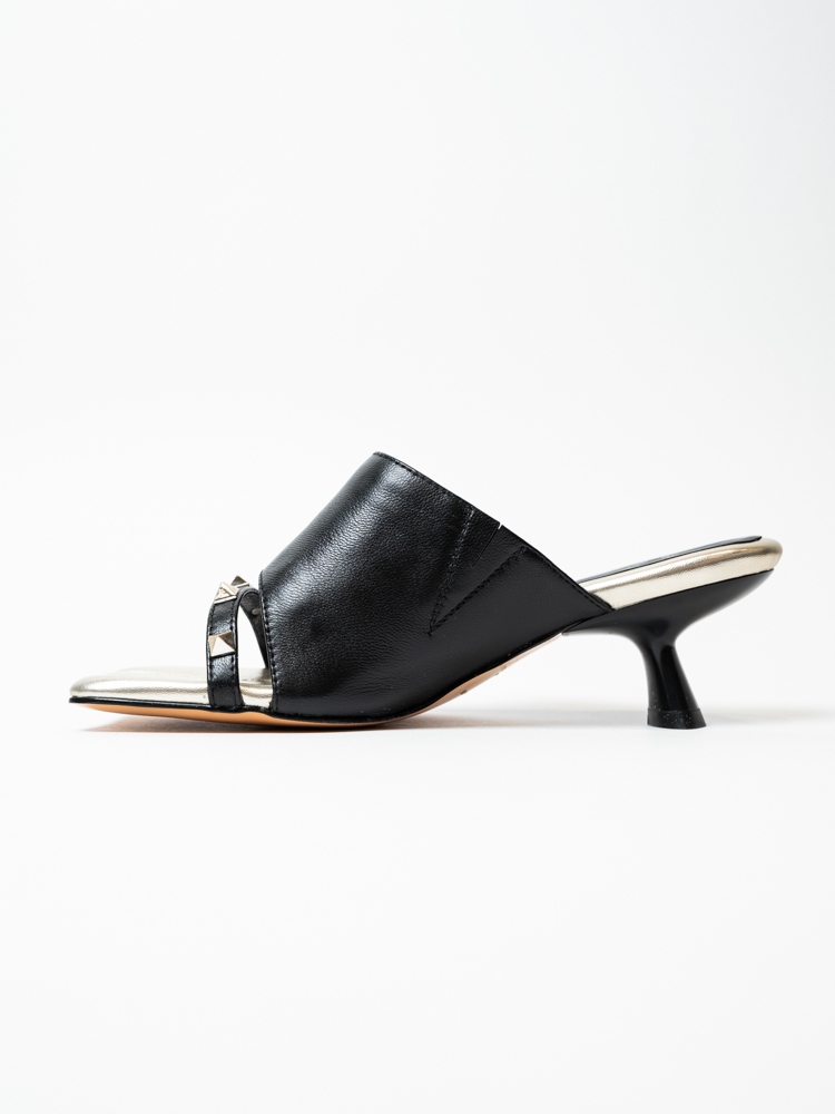 Сабо женские, арт 312-713, натуральная кожа, цвет черн.